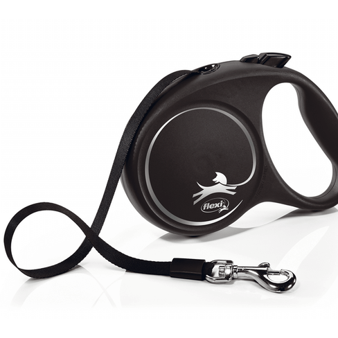 Lesă retractabilă FLEXI BLACK DESIGN Tape