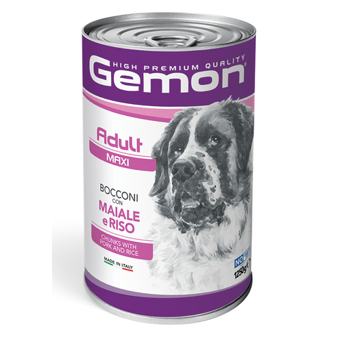 GEMON Dog Maxi Adult Chunks with Pork and Rice