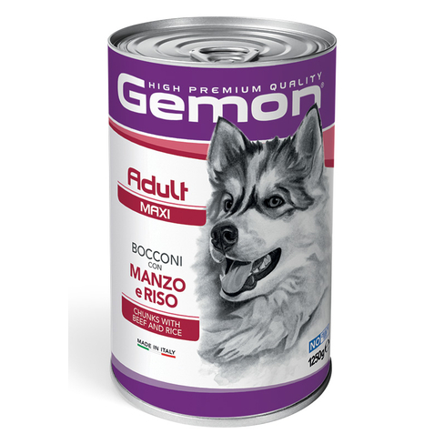 GEMON Dog Maxi Adult Chunks with Beef and Rice