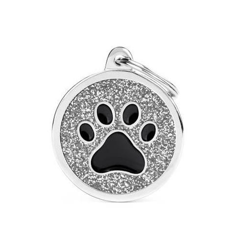 Медальон BIG GLITTER CIRCLE BLACK PAW