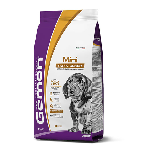 GEMON Dry Mini Puppy and Junior with Chicken and Rice