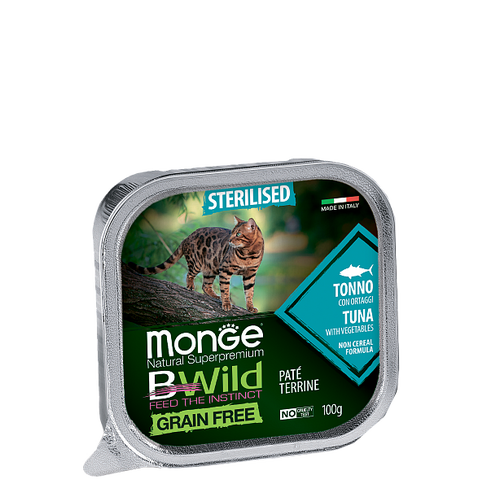 MONGE CAT BWILD STERILISED Tuna/Vegetables 100gr