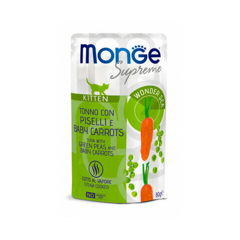 MONGE CAT POUCH SUPREME KITTEN Tuna/Peas/Baby Carrot 80gr