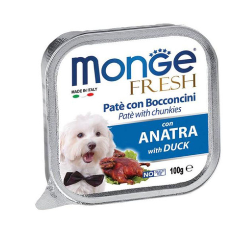 MONGE DOG FRESH Pate and chunkies with duck 100gr