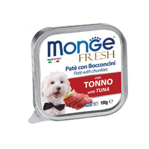 MONGE DOG FRESH Pate and chunkies with tuna 100gr