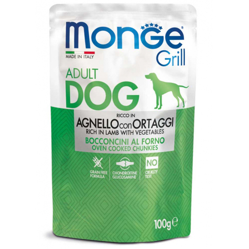 MONGE DOG GRILL POUCH LAMB/VEGETABLES 100gr