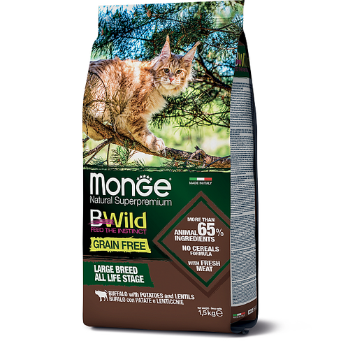 MONGE dry cat BWILD Buffalo/Potatoes/Lentils
