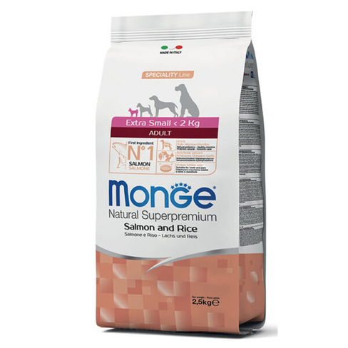 MONGE DRY DOG EX. SMALL ADULT SALMONE/RICE