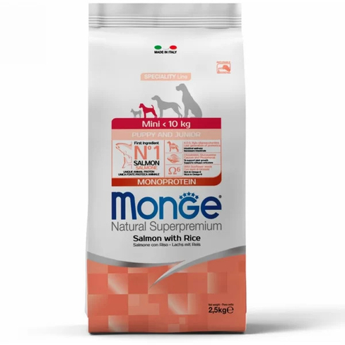 MONGE DRY DOG MINI PUPPY Salmone/Rice