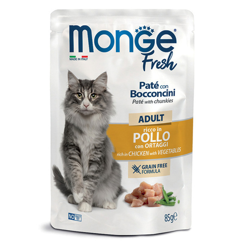 MONGE Fresh Adult Paté with Chunkies rich in Chicken with Vegetables