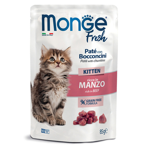 Monge Fresh Kitten Paté with Chunkies Beef pouch