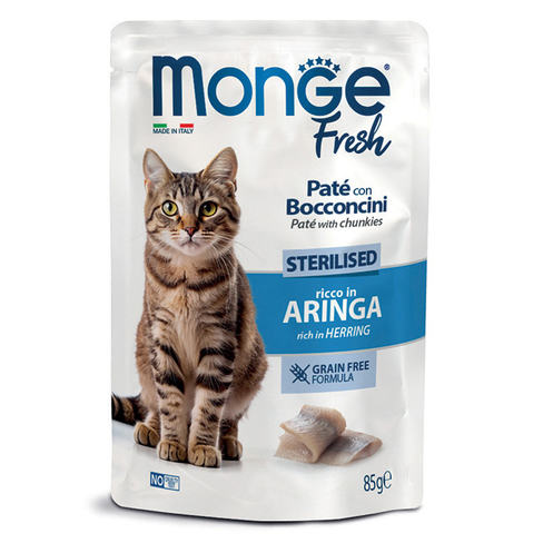 MONGE Fresh Sterilised Paté with Chunkies rich in Herring