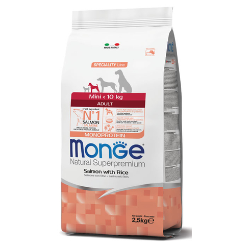 MONGE dry dog MINI adult Salmon/Rice