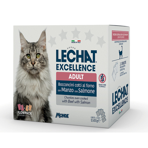 LECHAT Excellence Multipack Adult Beef and Salmon 12x100gr