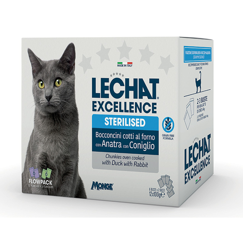 LECHAT Excellence Multipack Sterilised Duck and Rabbit 12x100gr