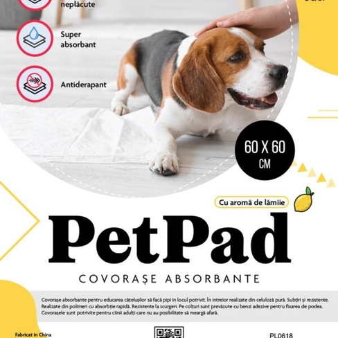 PET PAD Covoraș absorbant cu aromă de lămîie 60х60 cm (х40 buc)