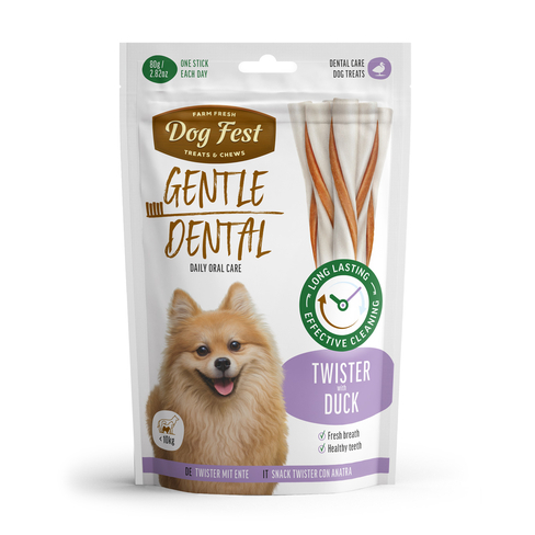 Dog Fest Rawhide tiwster with duck < 10kg