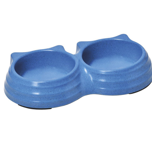 RECORD Пластиковая миска двойная BAMBOO Blue 2х0,15L