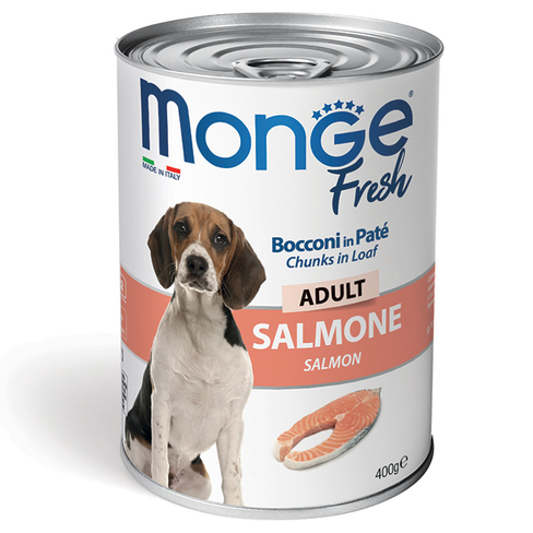 MONGE Fresh Adult Dog Chunks in Loaf with Trout Salmon