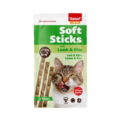 SANAL Cat Soft Sticks Lamb & Rice 3pcs