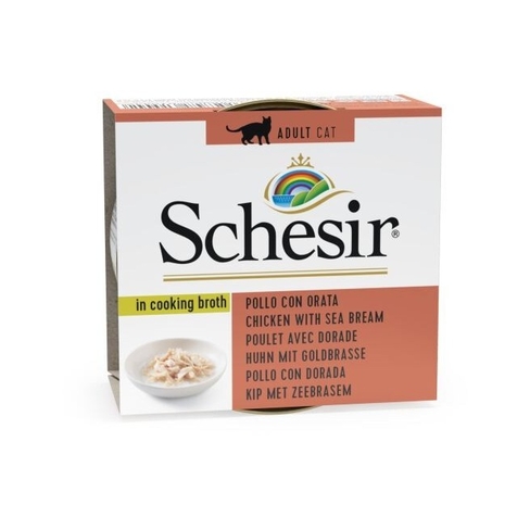 SCHESIR Cat Can Broth Chicken with Sea Bream