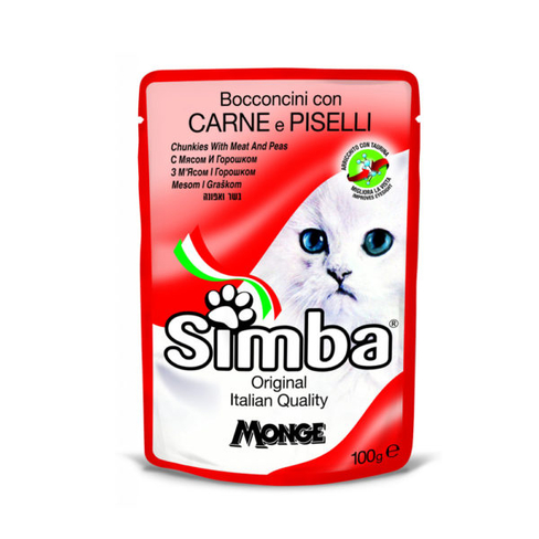 SIMBA CAT Pouches with beef and peas 100gr