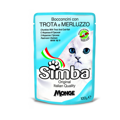 SIMBA CAT Pouches with trout and codfish 100gr