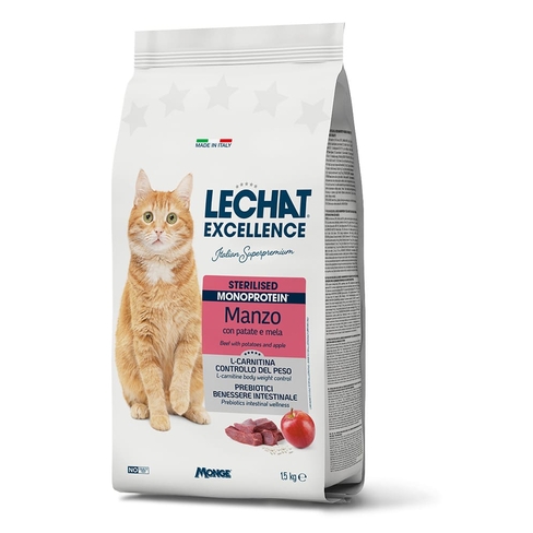 LECHAT Excellence Dry Cat Sterilised Monoprotein Beef