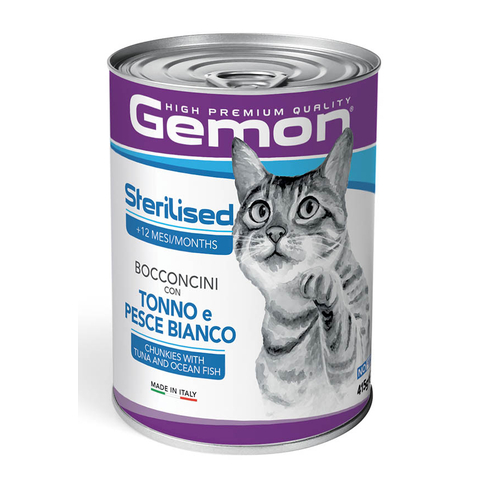 GEMON Sterilised Cat Chunkies with Tuna and Ocean Fish