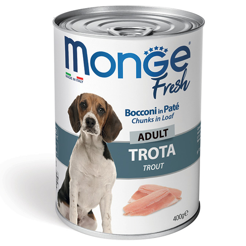 MONGE Fresh Adult Dog Chunks in Loaf with Trout
