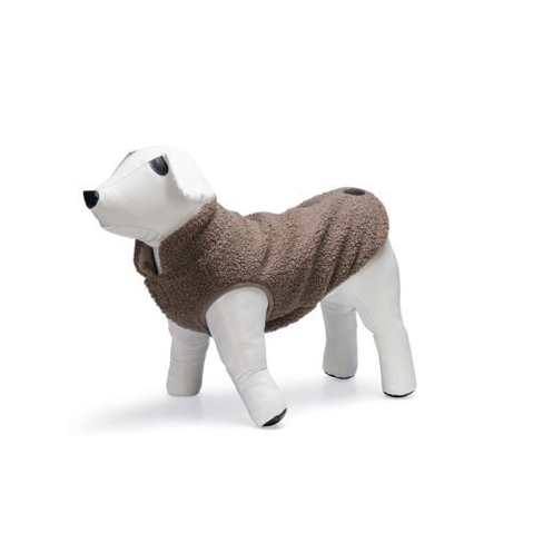 Designed by Lotte Madeleine Taupe – pulover călduros pentru câini din material Teddy