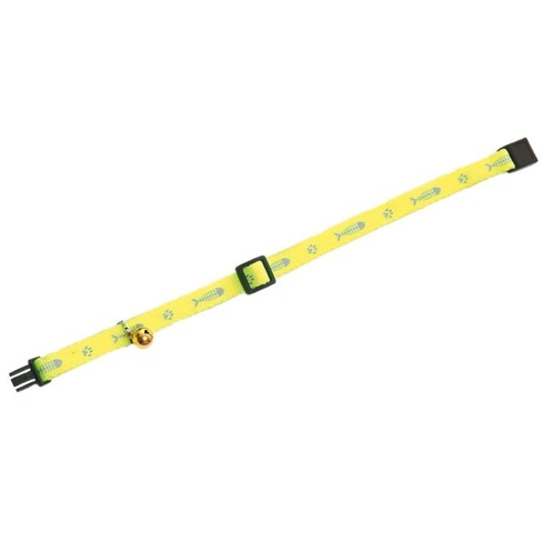 Zgardă din nylon CAT COLLAR YELLOW 30cm10mm